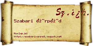 Szabari Árpád névjegykártya